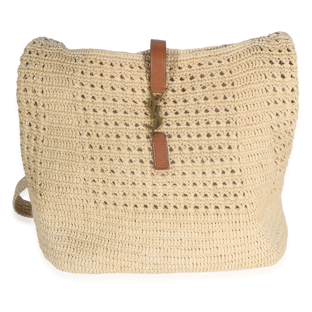 Saint Laurent Natural Raffia Medium Fantasie Hobo